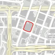 The location of the Maze Bank Tower in GTA Online (Image via GTA Wiki)
